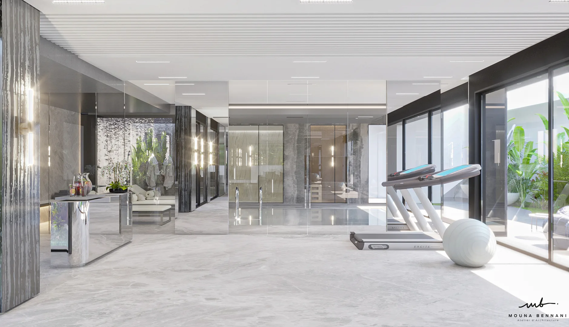 Villa contemporaine avec espaces lumineux et architecture horizontale, vue 1.
