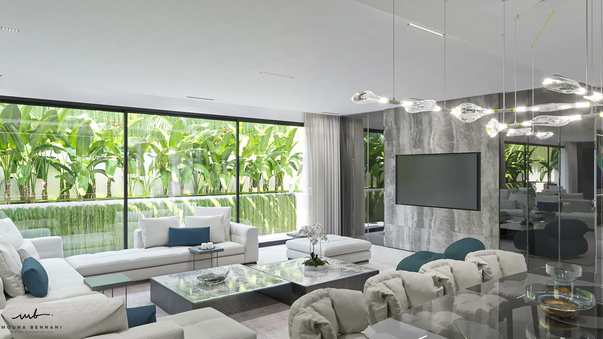 Villa contemporaine avec espaces lumineux et architecture horizontale, vue 4.