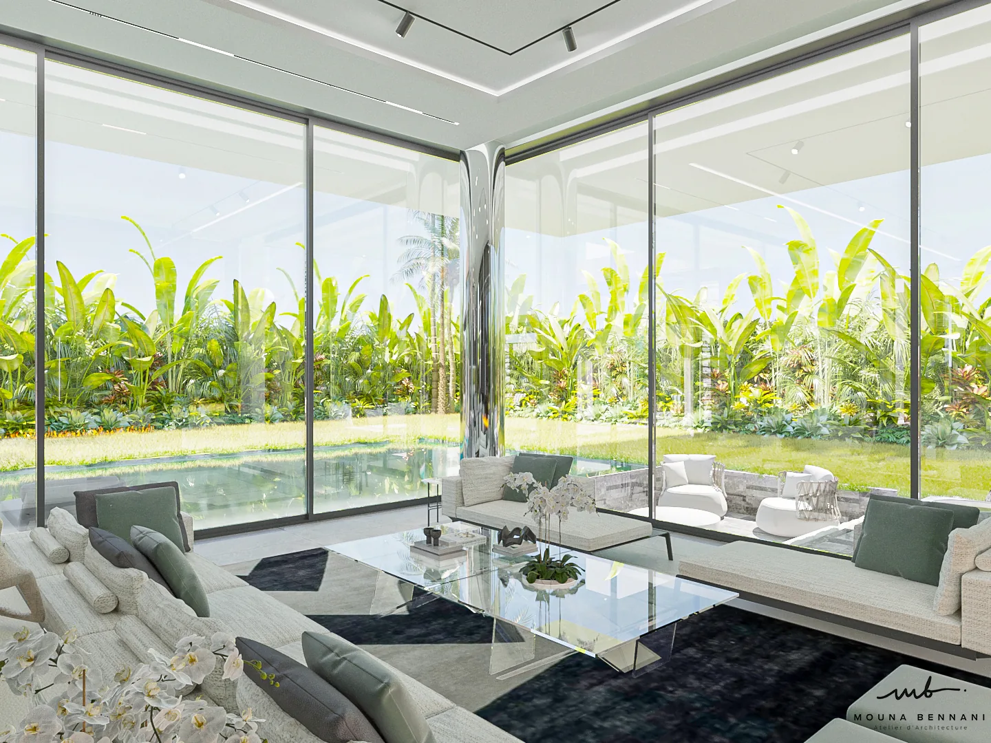 Villa contemporaine avec espaces lumineux et architecture horizontale, vue 9.