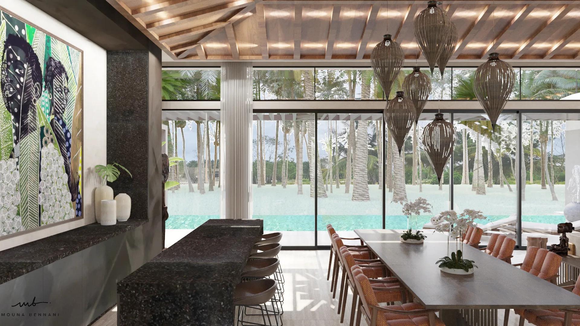 Villa avec espaces intérieurs aménagés et atmosphère résidentielle, vue 2.